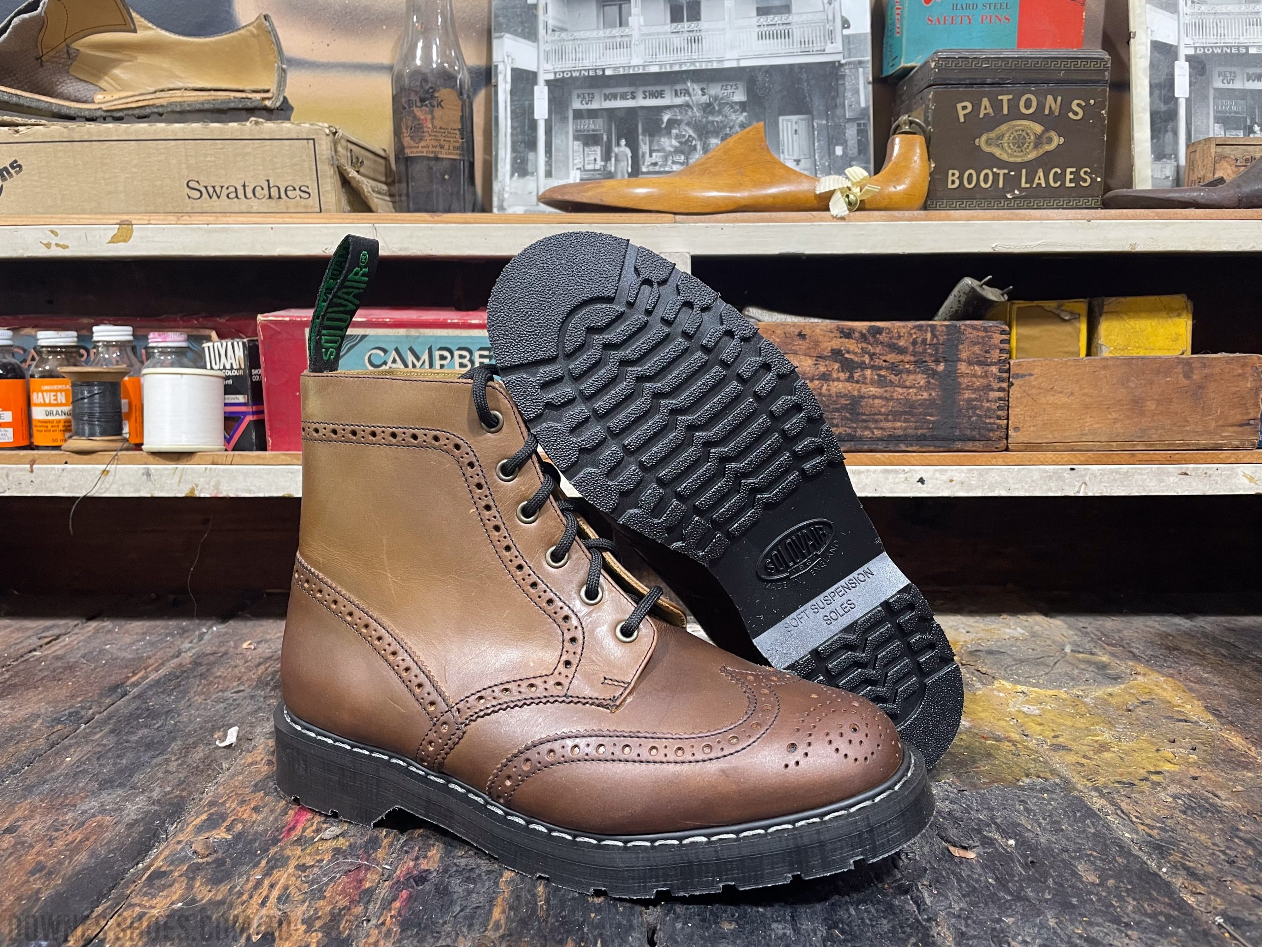 Solovair Gaucho Crazy Horse 6 Eye Brogue Boot