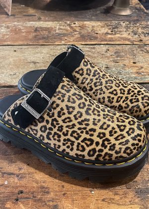 Zebzag Leopard Spot Suede Mule
