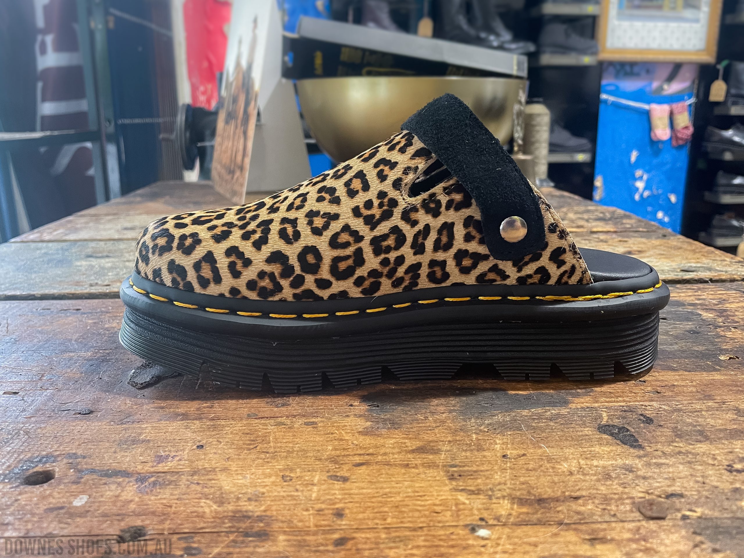 Zebzag Leopard Spot Suede Mule — Downes