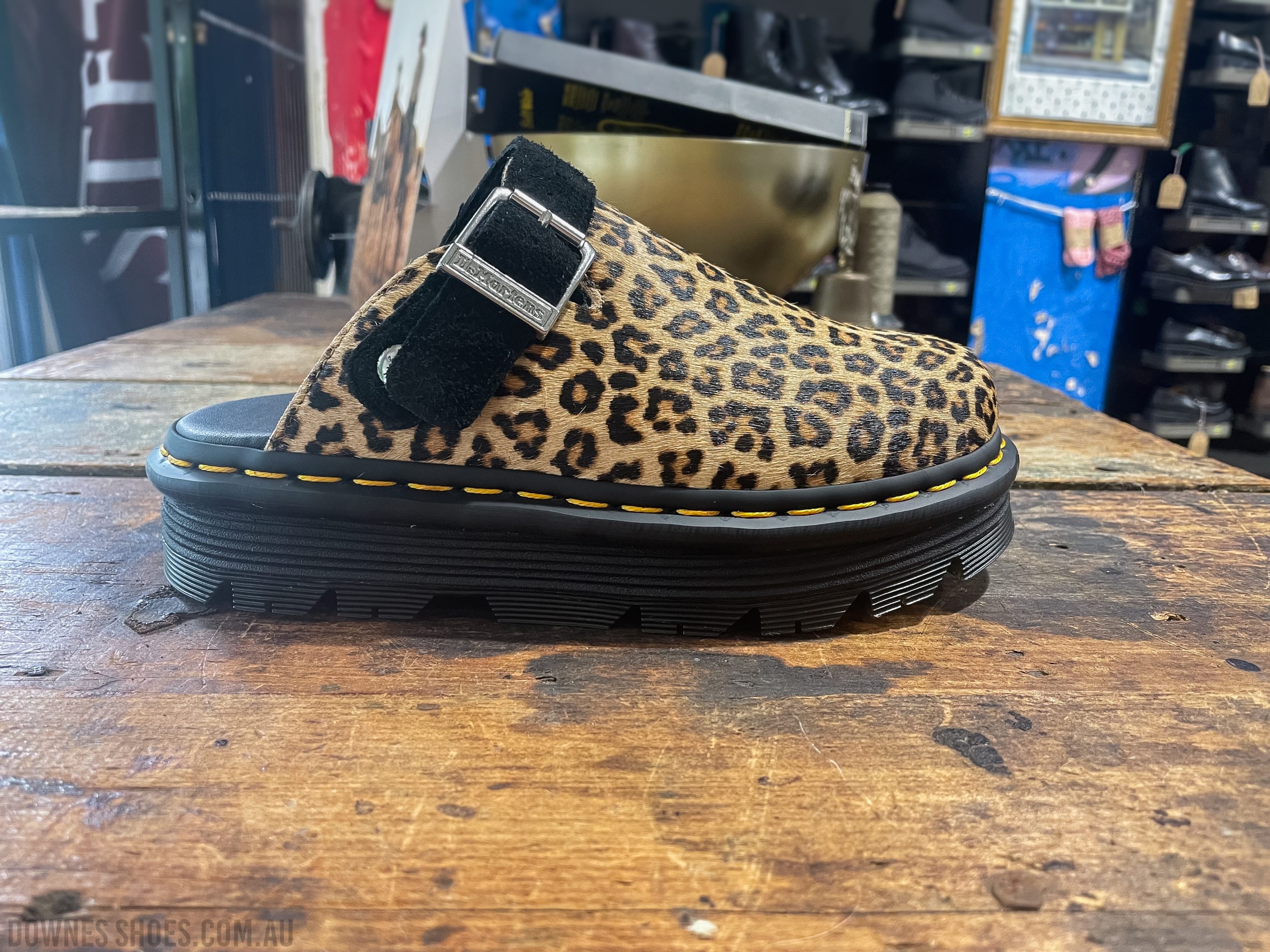 Zebzag Leopard Spot Suede Mule