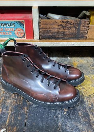 Solovair Monkey Boot Burgundy Rub Off