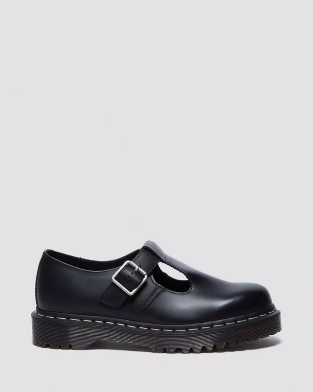 Polley Bex Black Smooth White Stitch Mary Jane