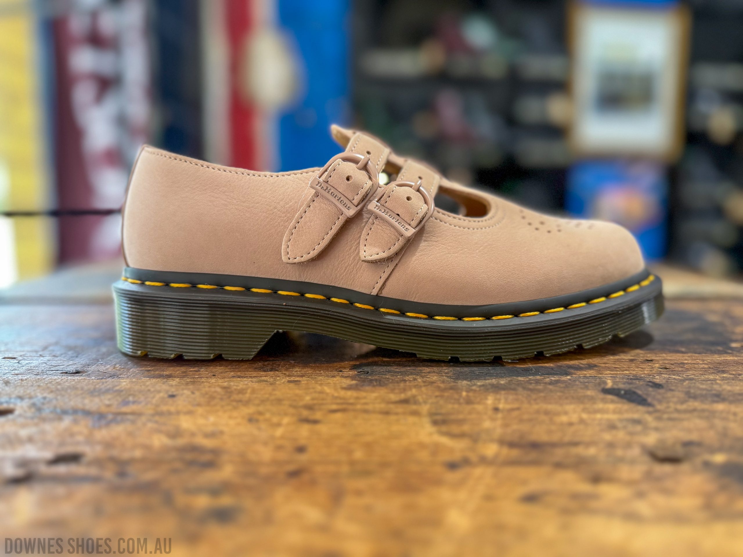 8065 Mary Jane Nubuck Powder Pink