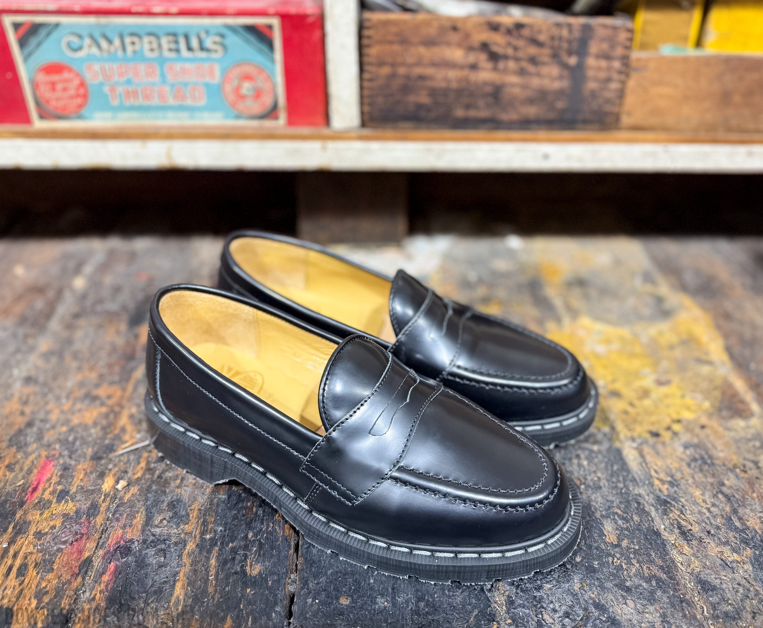 Solovair Penny Loafer Black Hi-Shine
