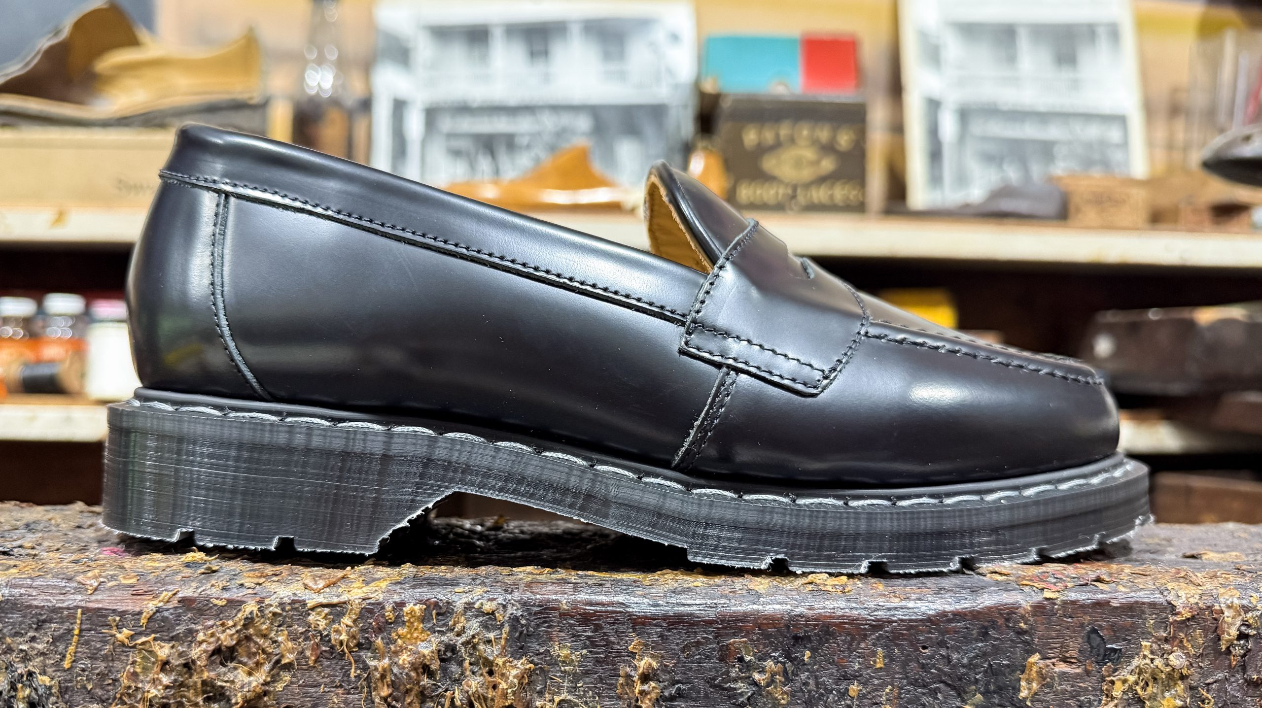 Solovair Penny Loafer Black Hi-Shine