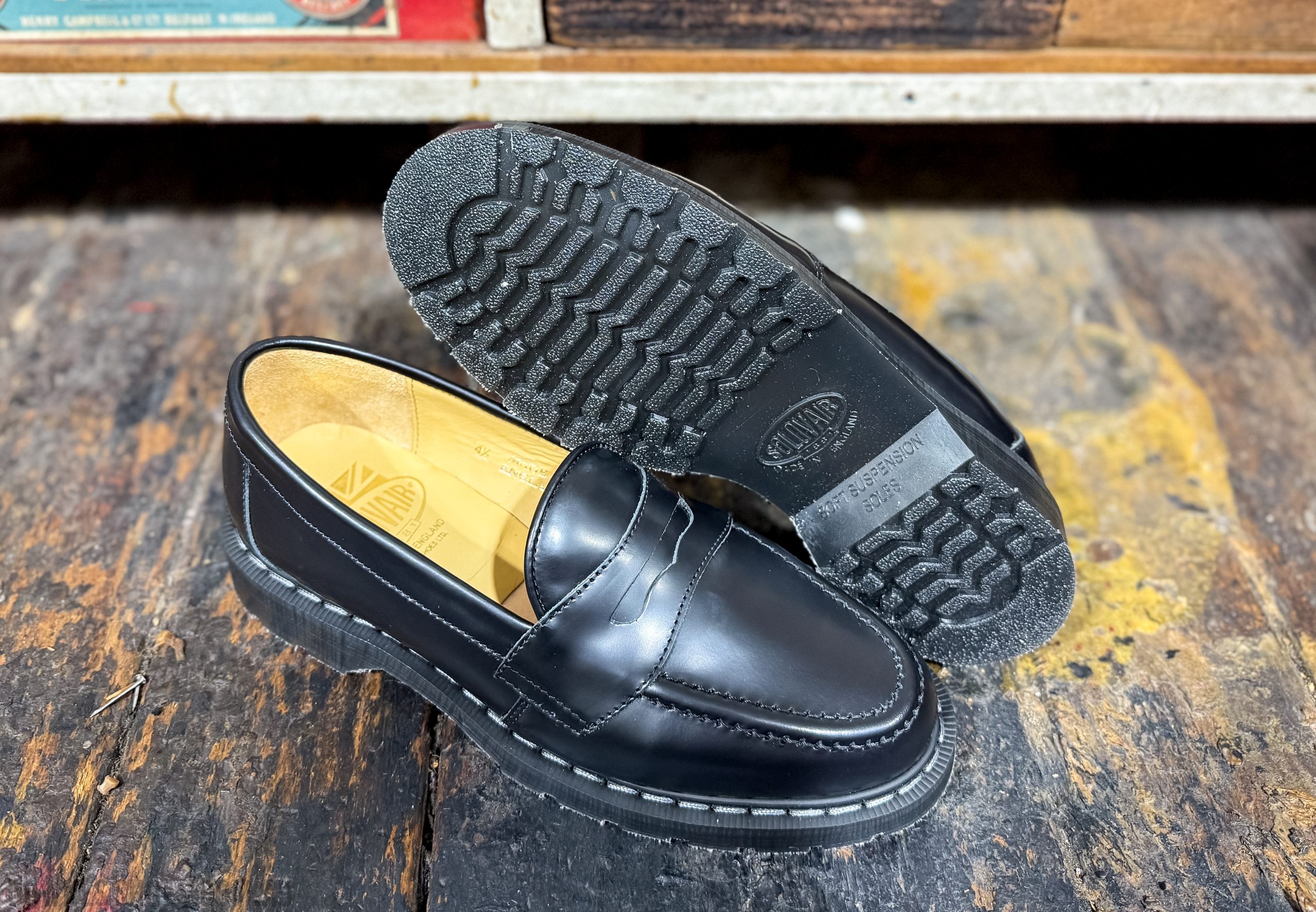 Solovair Penny Loafer Black Hi-Shine