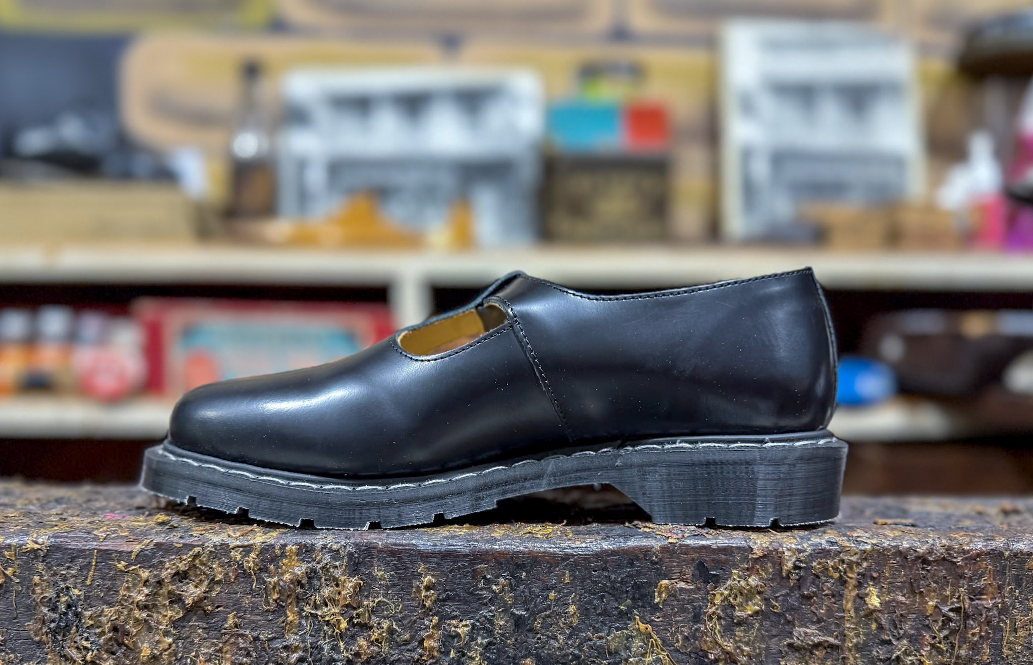 Solovair Mary Jane Black Hi-Shine — Downes