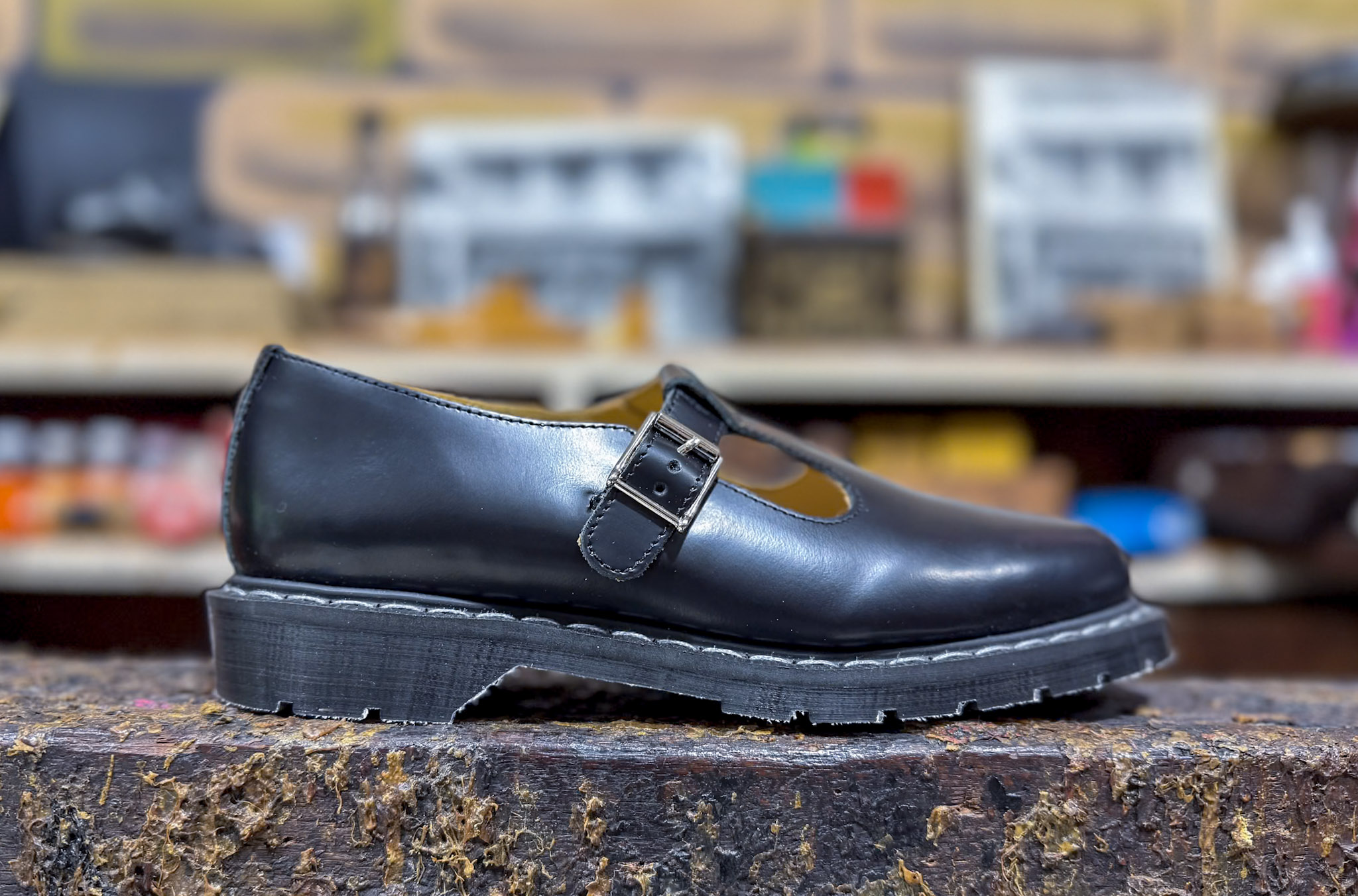 Solovair Mary Jane Black Hi-Shine — Downes