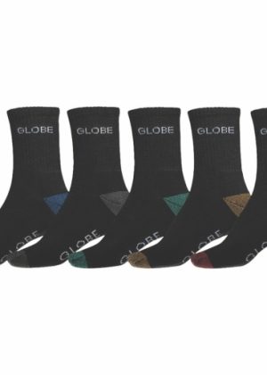 Globe Ingles Crew Sock 5 Pack Black GB71539023