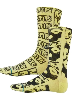 stance misfits yellow melon sock