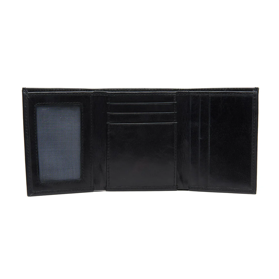 Solovair Wallet Tri Fold - Black Greasy