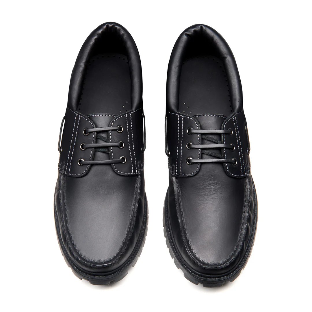 Solovair Boat Shoe Black Greasy
