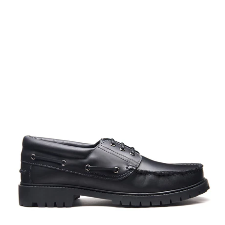 Solovair Boat Shoe Black Greasy