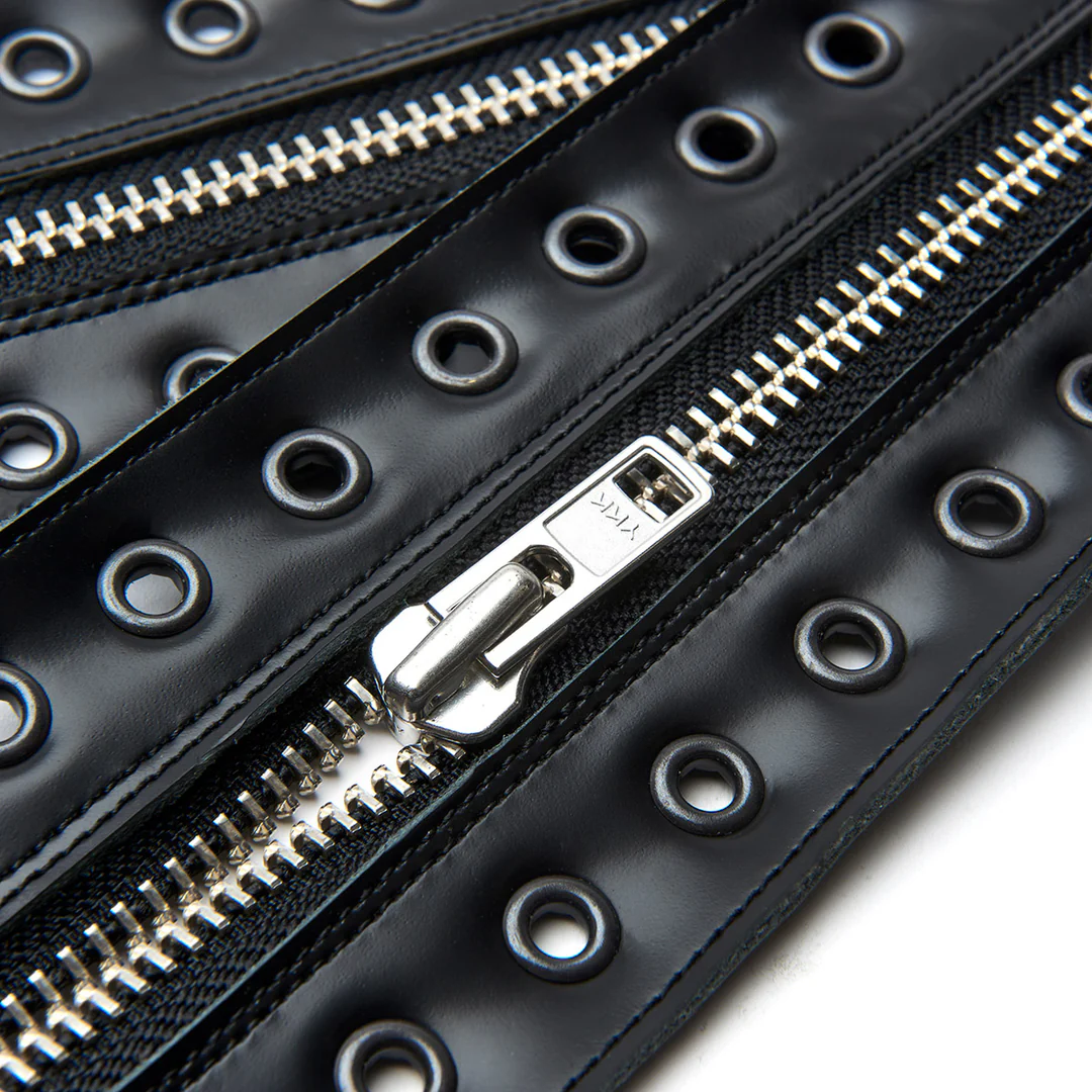 Solovair 11 Eye Zip Guard Black Hi-Shine