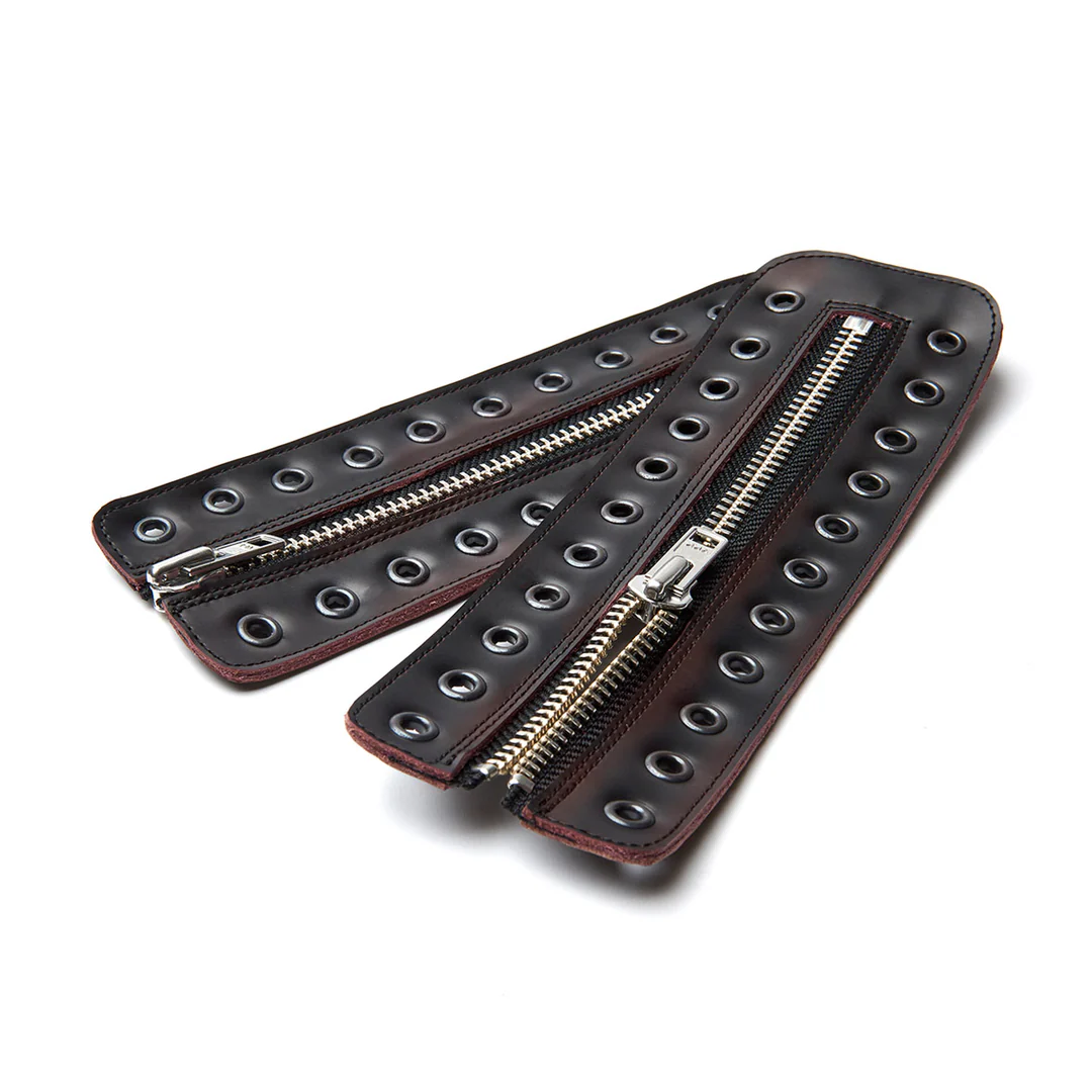 Solovair 11 Eye Zip Guard Burgundy Rub Off