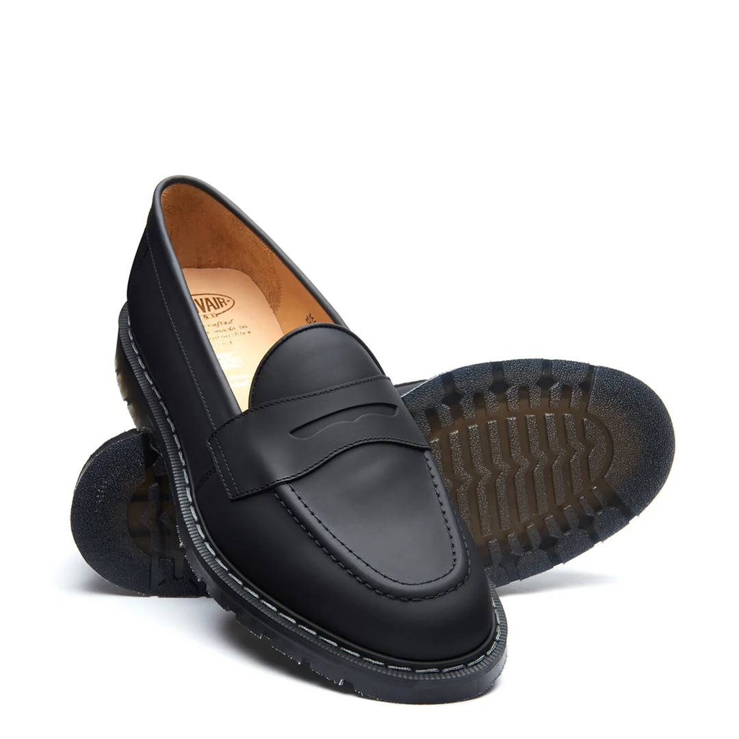 Solovair Penny Loafer Black Greasy