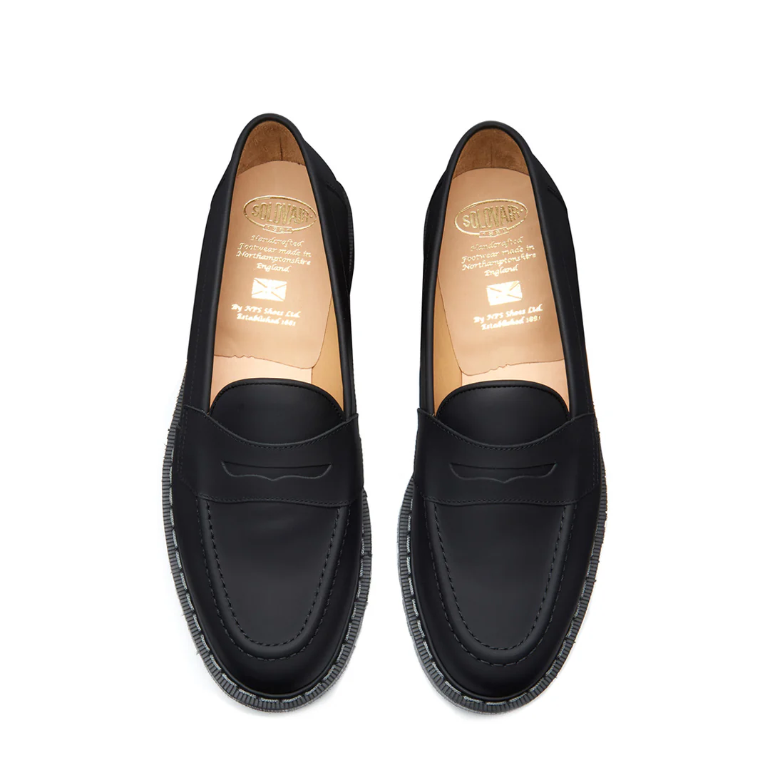 Solovair Penny Loafer Black Greasy