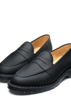 Solovair Penny Loafer Black Greasy