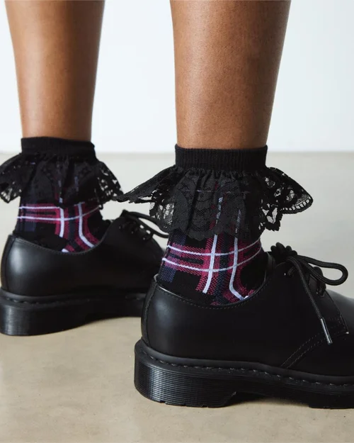 Dr Martens Frill Socks Pink Multi Organic Cotton Blend