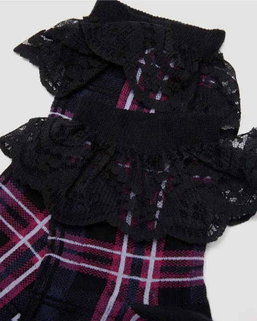 Dr Martens Frill Socks Pink Multi Organic Cotton Blend