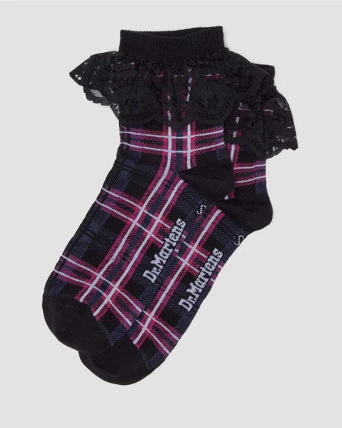 Dr Martens Frill Socks Pink Multi Organic Cotton Blend