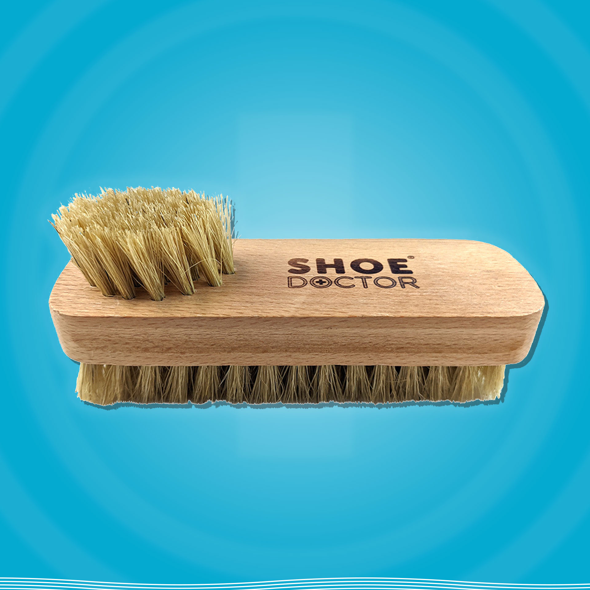 Shoe Doctor Twin Tufted Brush with Natural Animal Bristle
