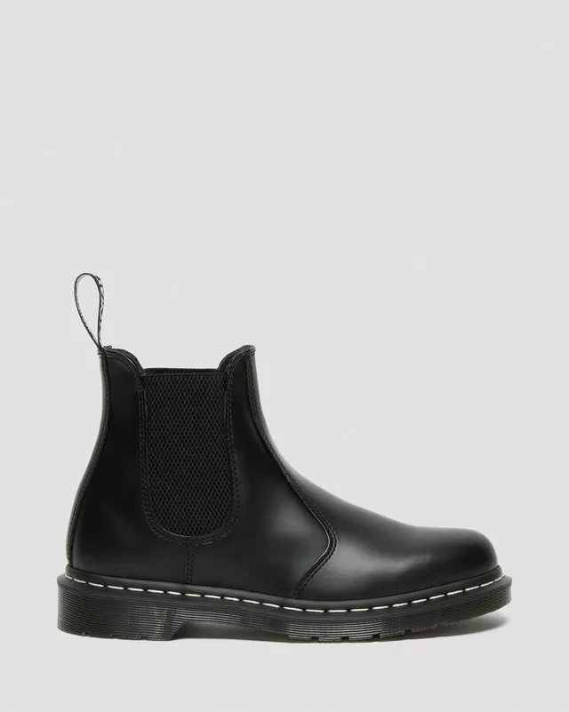 2976 Black Leather Chelsea Boot Contrast Stitch