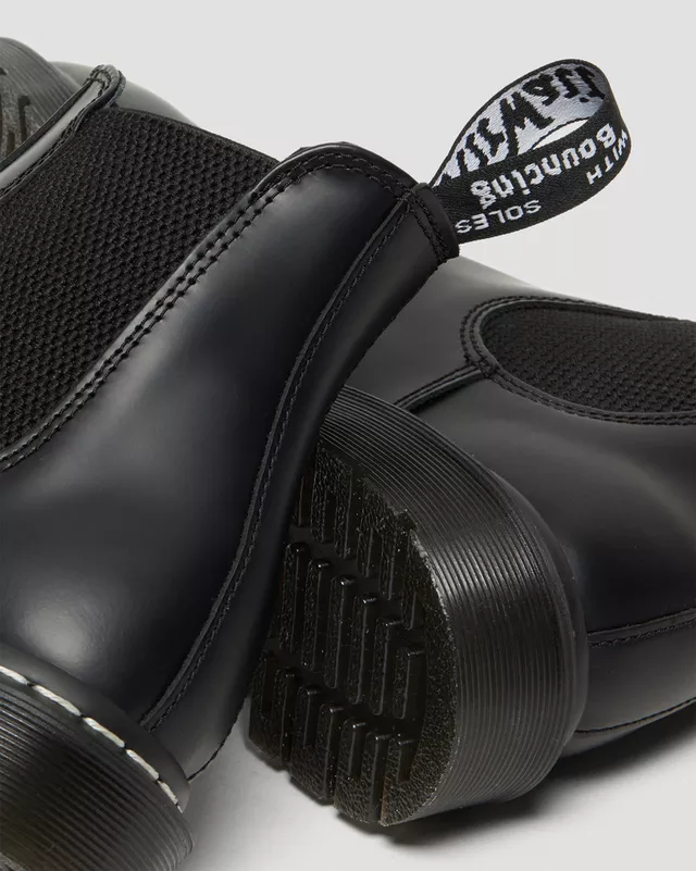 2976 Black Leather Chelsea Boot Contrast Stitch