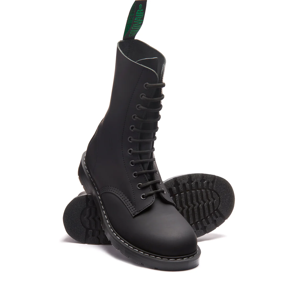 Solovair 11-Eye Derby Boot Black Greasy