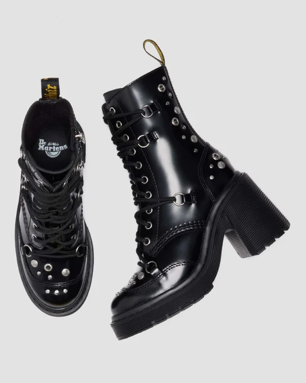 Chesney Studded Heel Lace Up Boot — Downes