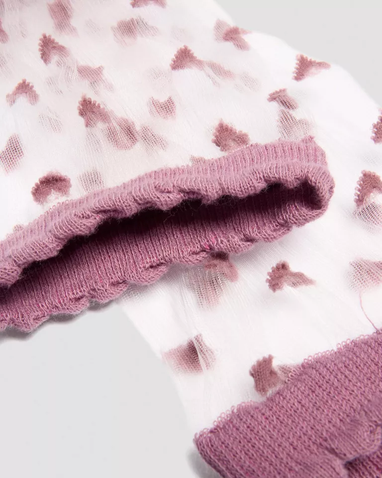 Dr Martens Dusty Rose Heart Mesh Sock