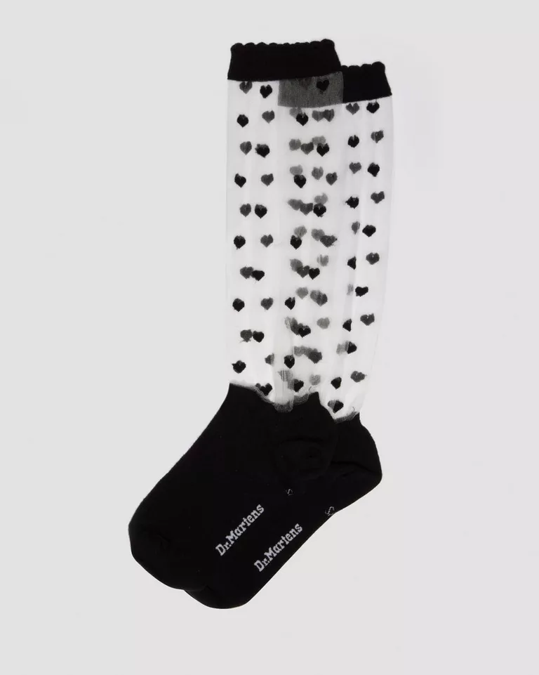 Dr Martens White Heart Mesh Sock