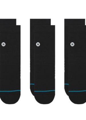 Stance Icon 3 Pack Quarter Crew Socks Black