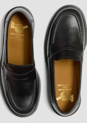Delapre Black Classic Calf Penny Loafer