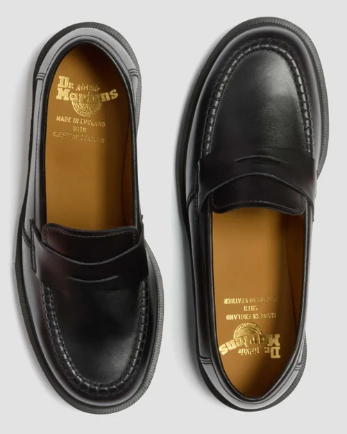 Delapre Black Classic Calf Penny Loafer