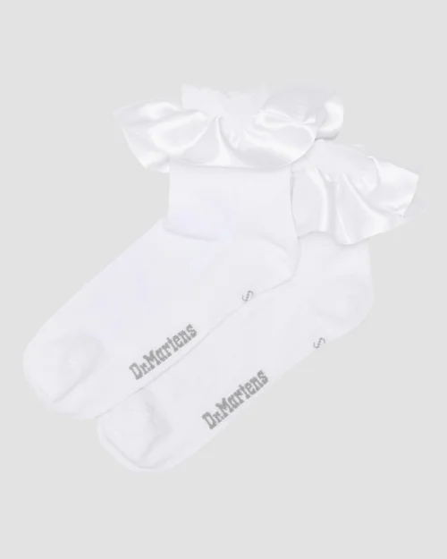 Dr Martens Frill Sock White Satin