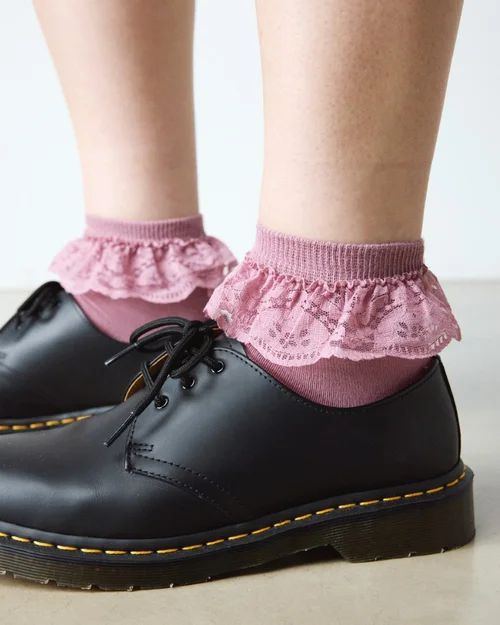 Dr Martens Frill Socks Dusty Rose