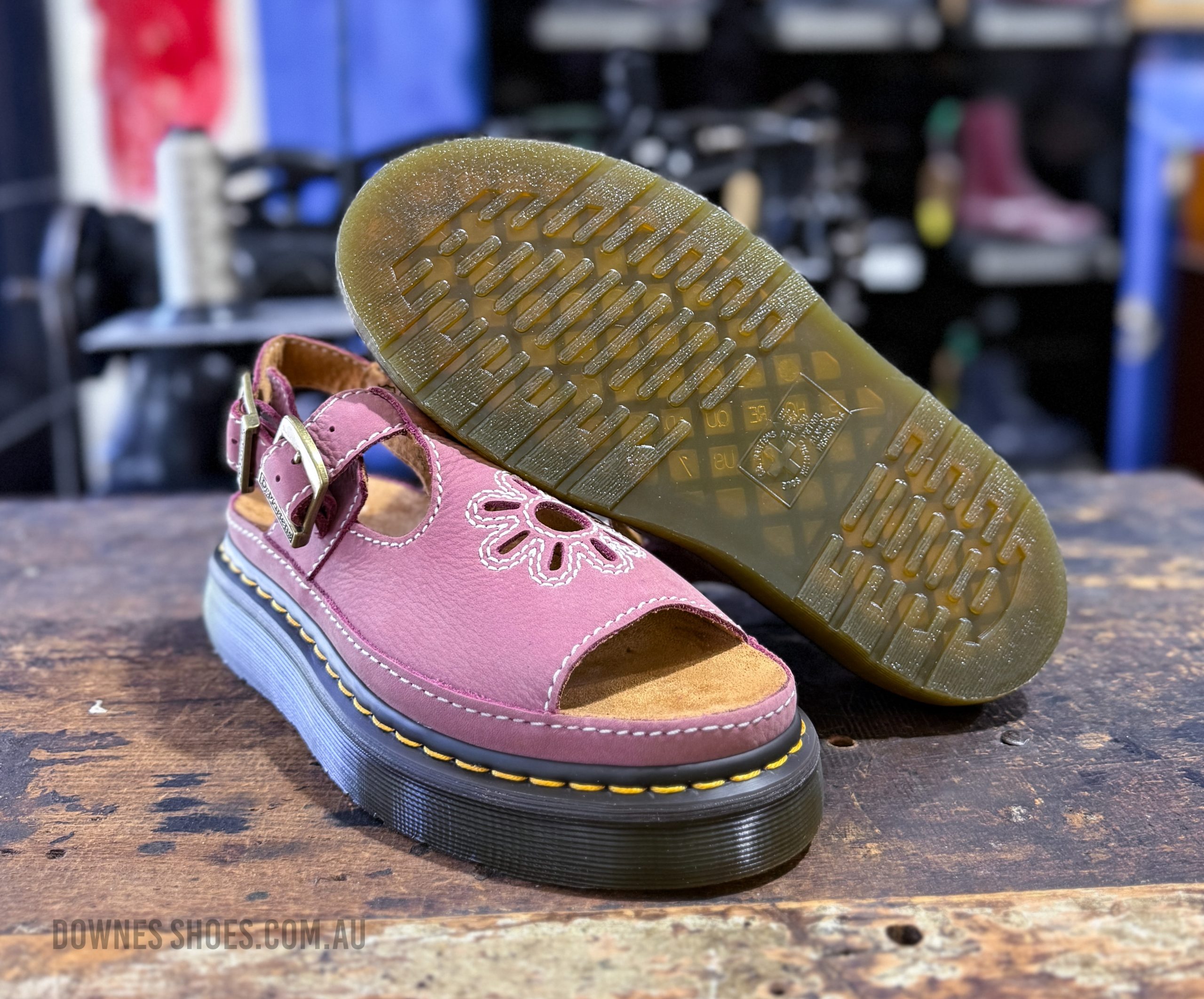 Dunnet Flower Sandal Suede Dusty Rose
