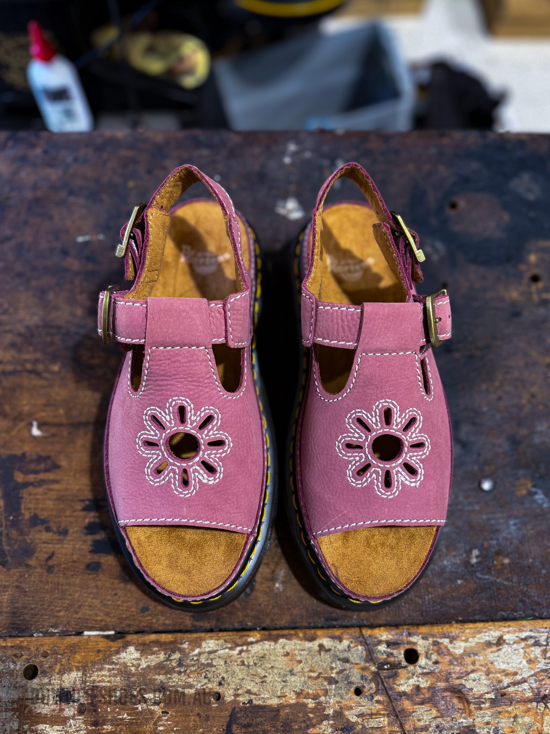 Dunnet Flower Sandal Suede Dusty Rose