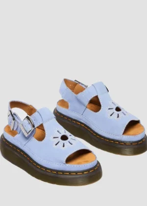 Dunnet Flower Sandal Suede Corn Flower Blue