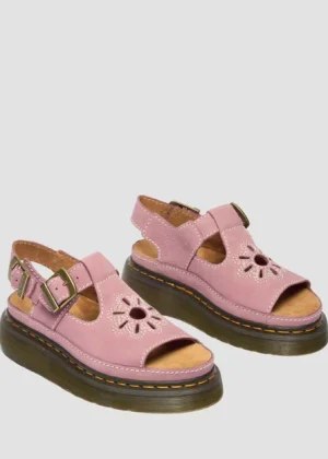 Dunnet Flower Sandal Suede Dusty Rose