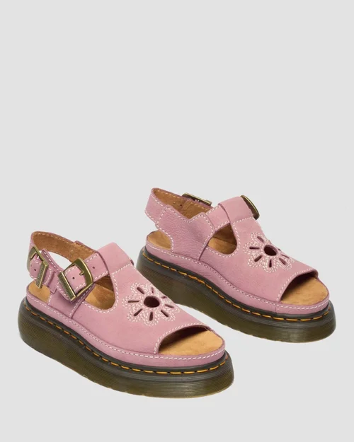 Dunnet Flower Sandal Suede Dusty Rose