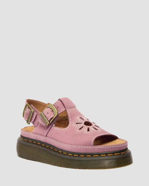 Dunnet Flower Sandal Suede Dusty Rose