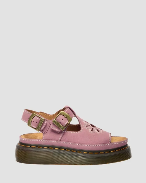 Dunnet Flower Sandal Suede Dusty Rose