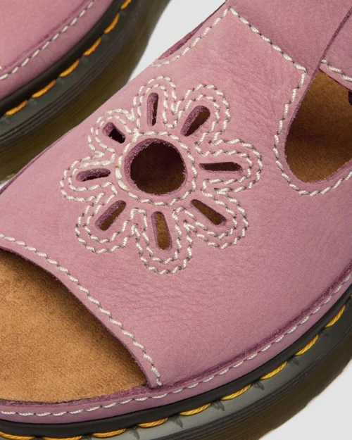 Dunnet Flower Sandal Suede Dusty Rose