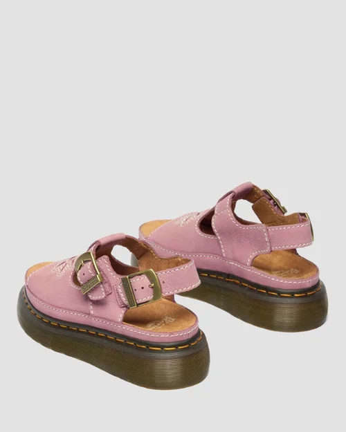 Dunnet Flower Sandal Suede Dusty Rose