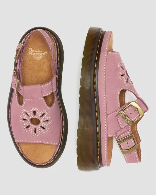 Dunnet Flower Sandal Suede Dusty Rose