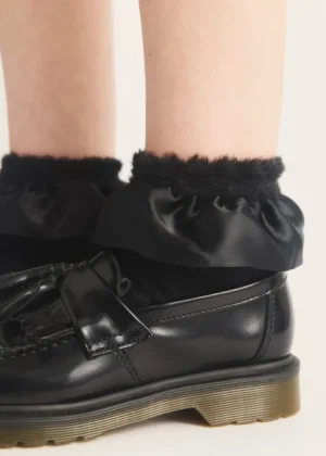 Dr Martens Frill Fluffy Socks Black