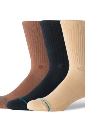 Stance Icon 3 Pack Crew Socks Tan